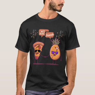 Camiseta Pizza y Pineapple son amigos diseños divertidos vi