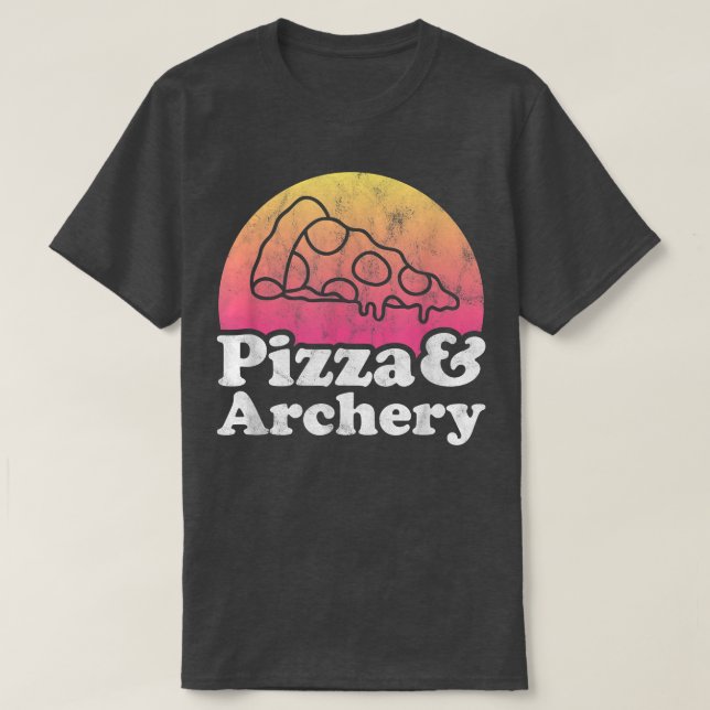 Camiseta Pizza y tiro con arco  (Diseño del anverso)