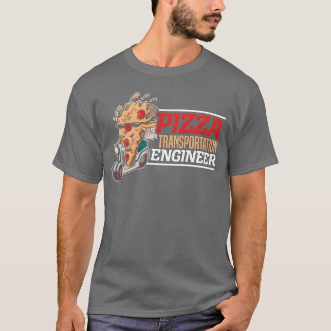 Camiseta Pizzaransportation Engineer Food Delivery Guy vint (Anverso)