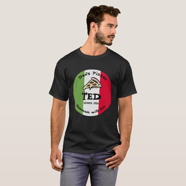 Camiseta Pizzas de papá (Anverso completo)