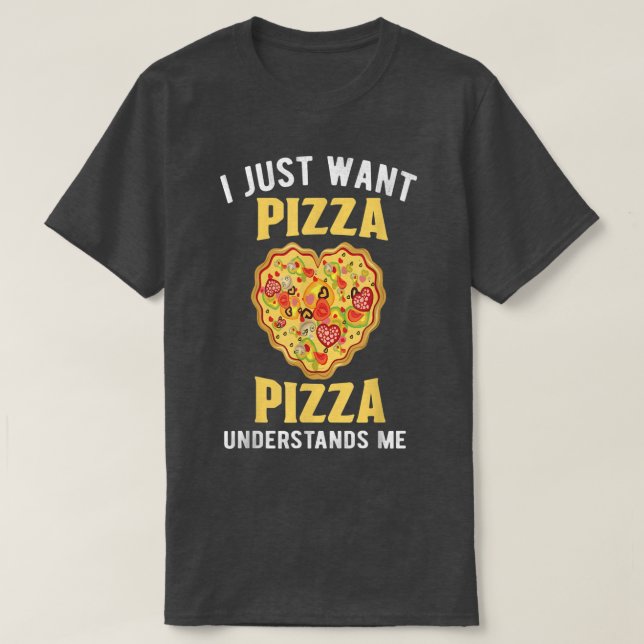 Camiseta Pizzas Salami Ham Tomate champiñón Italia Rojo Bla (Diseño del anverso)