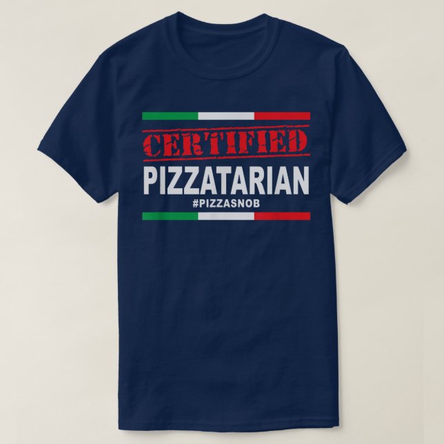 Camiseta Pizzatarian Certificado Snob Lover Slice Itali (Diseño del anverso)