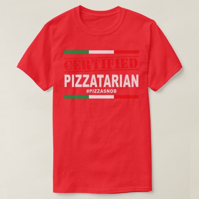Camiseta Pizzatarian Certificado Snob Lover Slice Itali (Diseño del anverso)