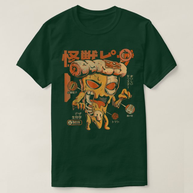 Camiseta Pizzazilla X Ray Kaiju Monstruo de comida rápida j (Diseño del anverso)