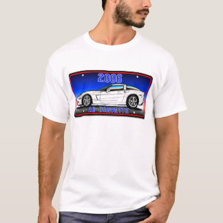 Camiseta Placa 2006 del Corvette C6 Backgroun Arte-Azul