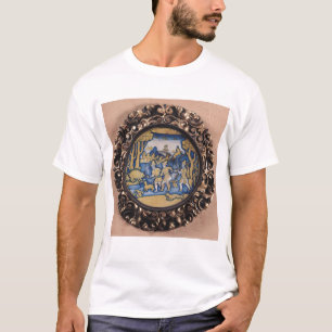 Camiseta Placa adornada con una escena de la caza