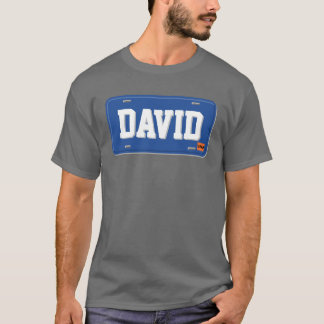 Camiseta Placa azul y blanca personalizada