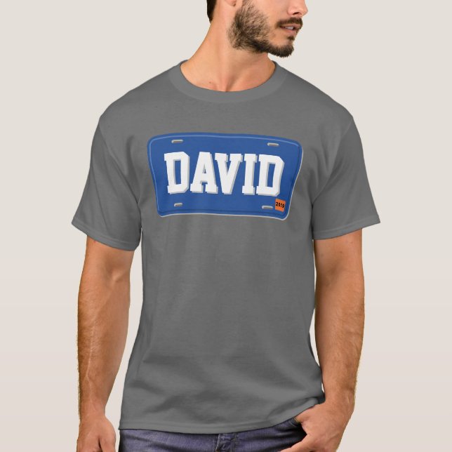 Camiseta Placa azul y blanca personalizada (Anverso)