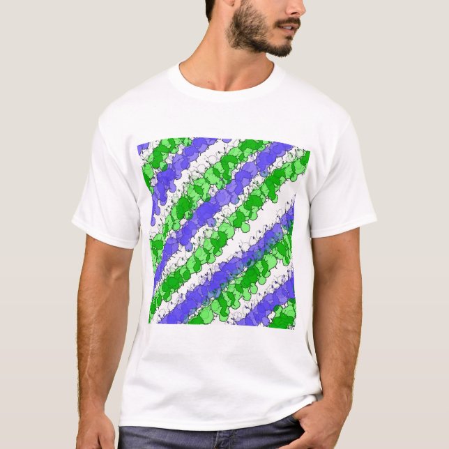 Camiseta Placa azul y verde angustiada (Anverso)