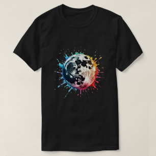 Camiseta Placa cósmica: una colorida explosión lunar
