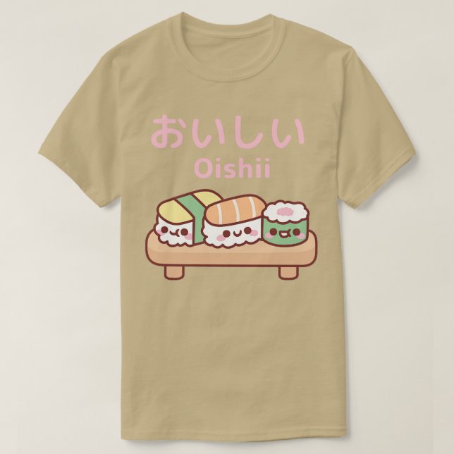 Camiseta Placa Cuta De Sushi Oishii Japonés 1 (Diseño del anverso)