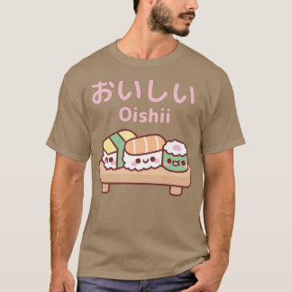 Camiseta Placa Cuta De Sushi Oishii Japonés 1