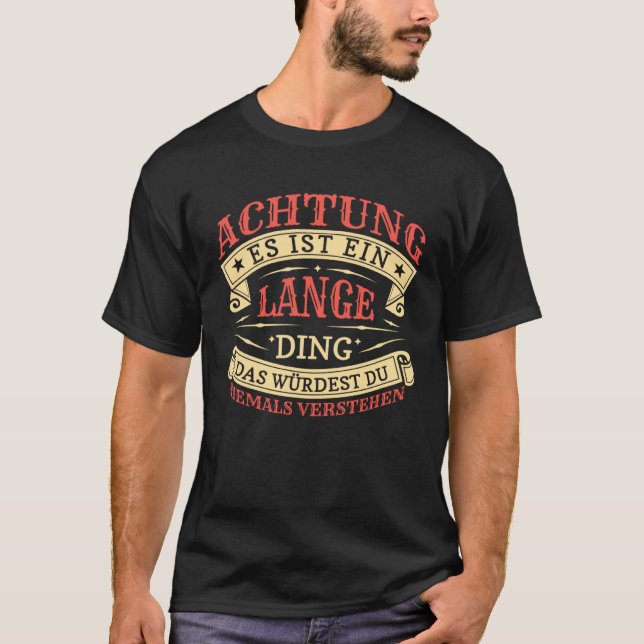 Camiseta Placa de apellidos Achtung Es ist Ein Lange Ding (Anverso)