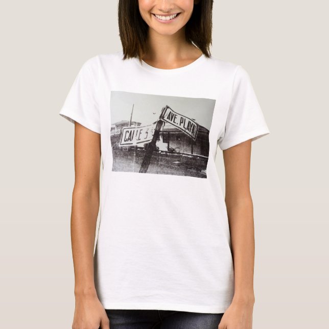 Camiseta Placa de calle blanco y negro (Anverso)