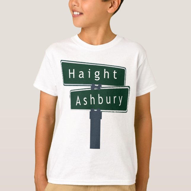 Camiseta Placa de calle de la obra clásica de Haight (Anverso)