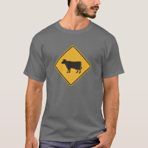 Camiseta Placa de calle de la travesía de la vaca