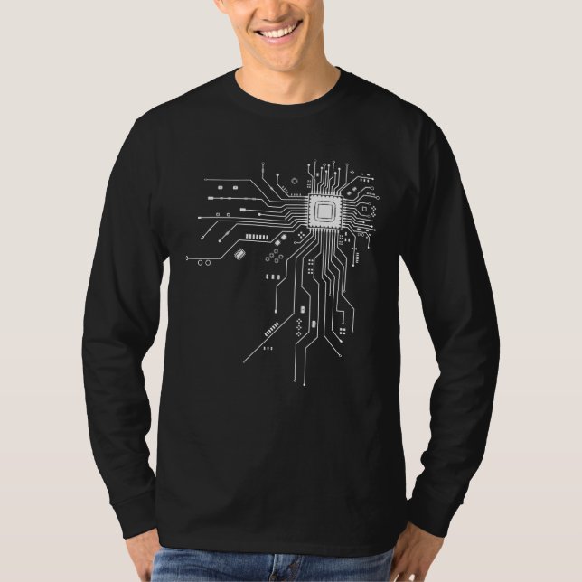 Camiseta Placa de circuito divertida computadora electrónic (Anverso)