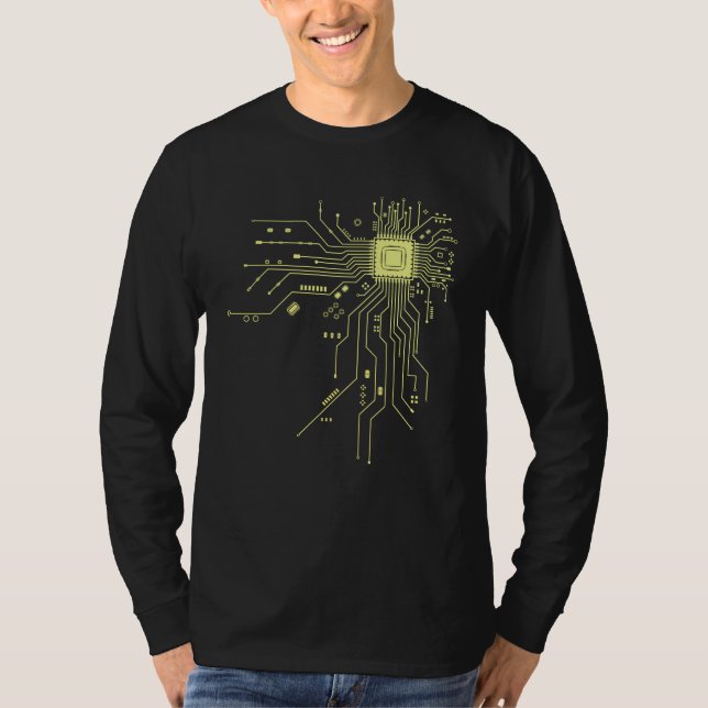 Camiseta Placa de circuito divertida computadora electrónic (Anverso)