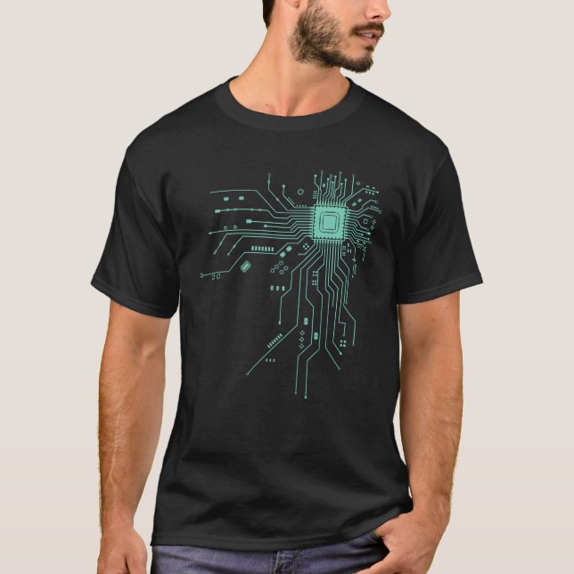 Camiseta Placa de circuito divertida computadora electrónic (Anverso)