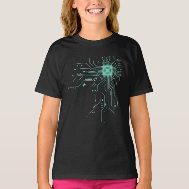 Camiseta Placa de circuito divertida computadora electrónic (Anverso)