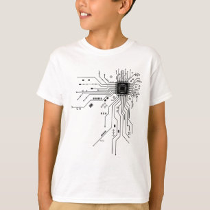 Camiseta Placa de circuito divertida computadora electrónic