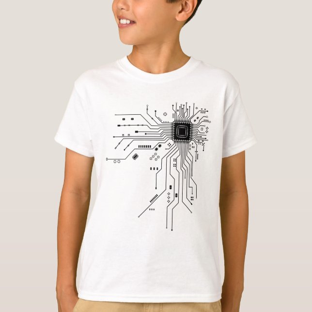 Camiseta Placa de circuito divertida computadora electrónic (Anverso)
