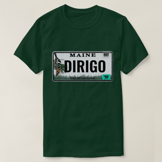 Camiseta Placa de "Dirigo" Maine (Diseño del anverso)