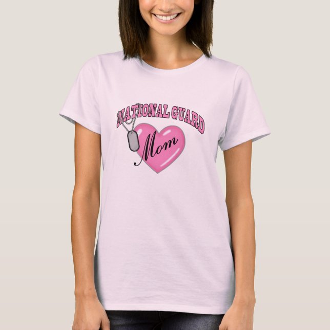 Camiseta Placa de identificación del corazón N de la mamá (Anverso)