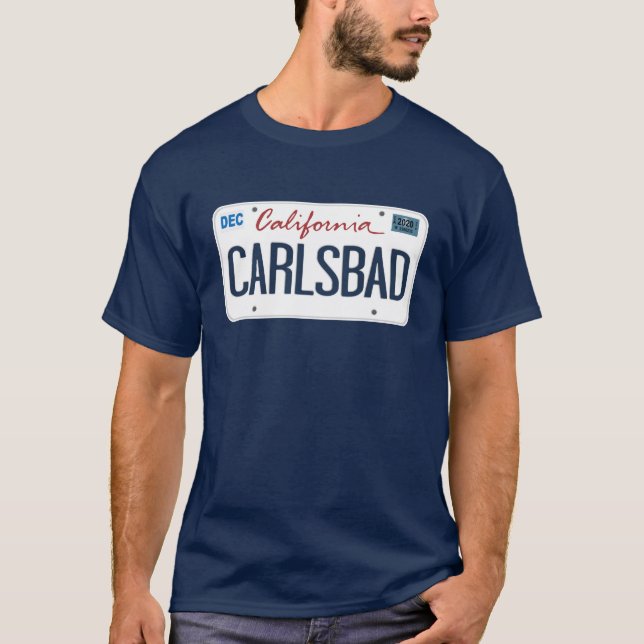 Camiseta Placa De Licencia Carlsbad California T Shirt (Anverso)