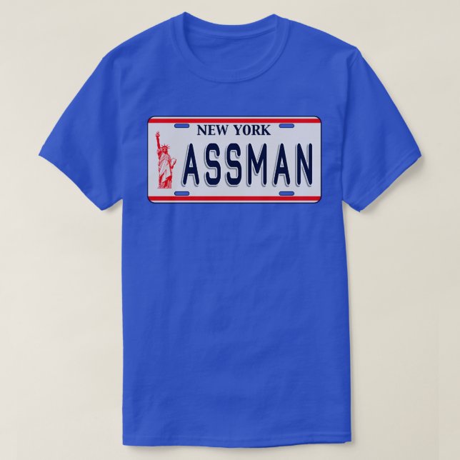 Camiseta Placa de licencia de Assman (Diseño del anverso)