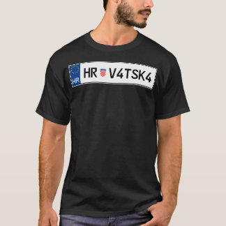 Camiseta Placa de licencia de auto de Hrvatska de Croacia