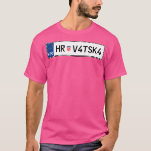 Camiseta Placa de licencia de auto de Hrvatska de Croacia