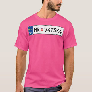 Camiseta Placa de licencia de auto de Hrvatska de Croacia