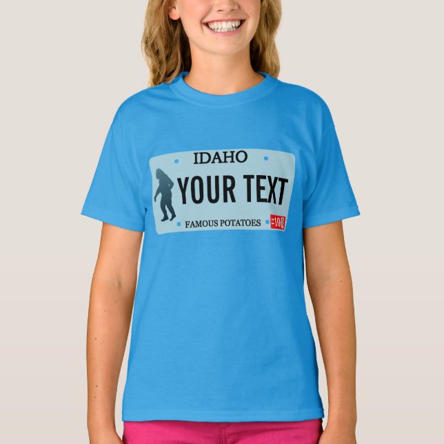 Camiseta Placa de licencia de Idaho Sasquatch (Anverso)