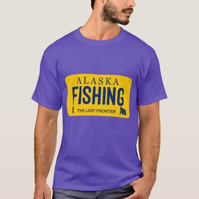 Camiseta Placa de licencia de pesca Alaska (Anverso)