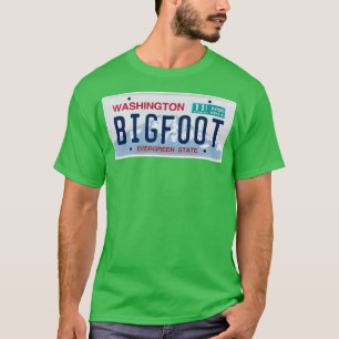 Camiseta Placa de licencia de Washington Bigfoot