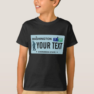 Camiseta Placa de licencia de Washington Sasquatch