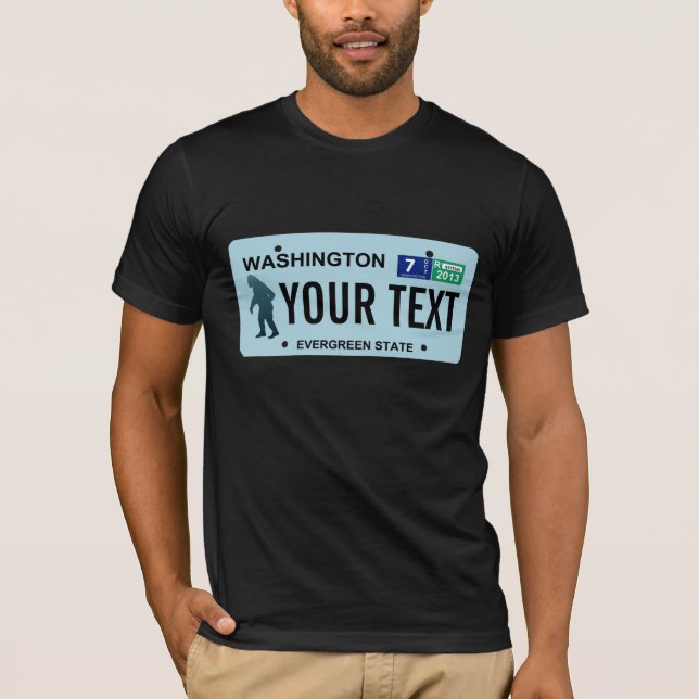 Camiseta Placa de licencia de Washington Sasquatch (Anverso)