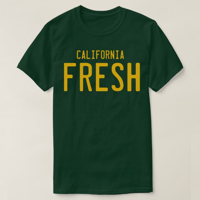 Camiseta Placa de licencia fresca de California (Diseño del anverso)