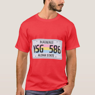 Camiseta Placa de licencia Hawaii sobredimensionada