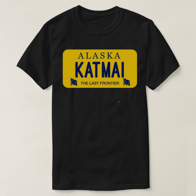 Camiseta Placa de licencia Katmai Alaska (Diseño del anverso)
