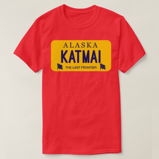 Camiseta Placa de licencia Katmai Alaska 1 (Diseño del anverso)