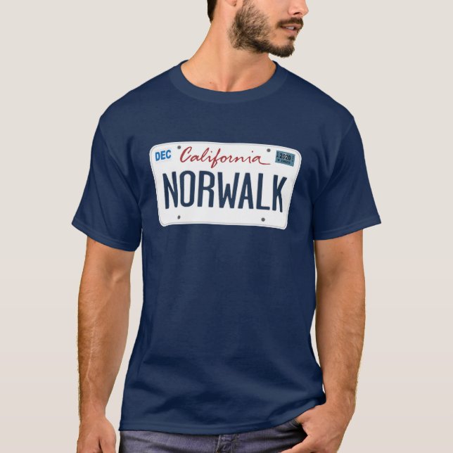 Camiseta Placa de licencia Norwalk California T Shirt (Anverso)