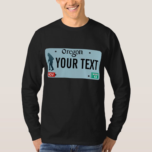 Camiseta Placa de licencia Oregon Sasquatch (Anverso)