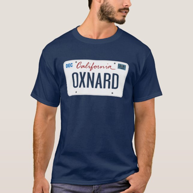 Camiseta Placa de Licencia Oxnard California T Shirt (Anverso)