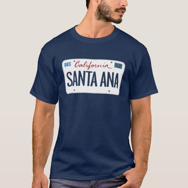 Camiseta Placa de licencia Santa Ana California T Shirt (Anverso)