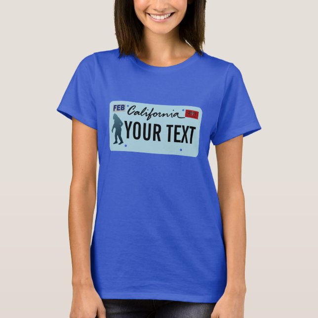 Camiseta Placa de licencia Sasquatch de California (Anverso)