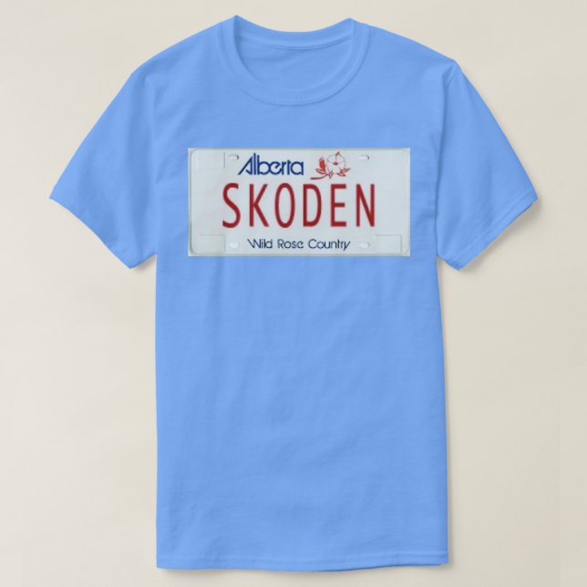 Camiseta Placa de licencia SKODEN Alberta  (Diseño del anverso)
