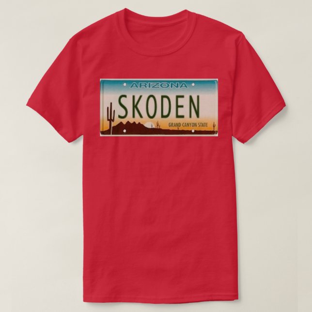 Camiseta Placa de licencia SKODEN ARIZONA  (Diseño del anverso)