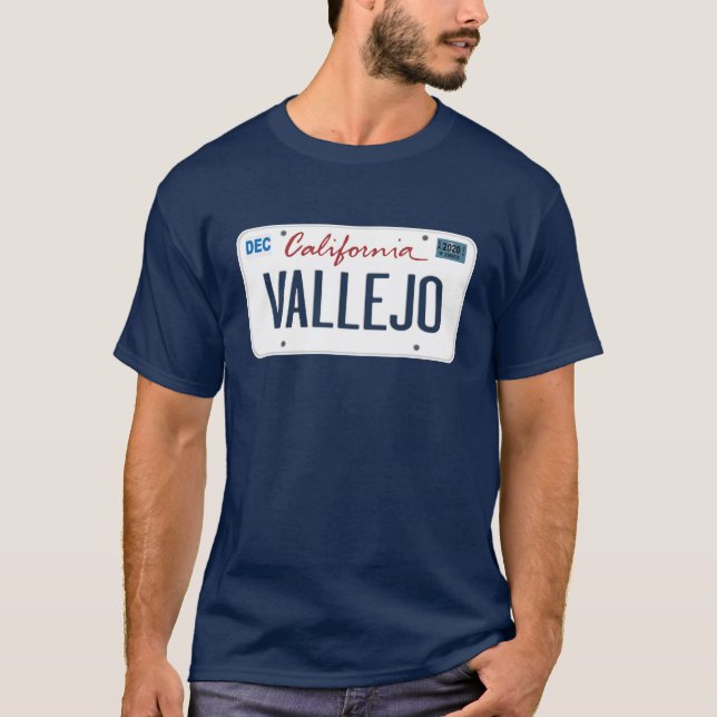 Camiseta Placa de licencia Vallejo California T Shirt (Anverso)